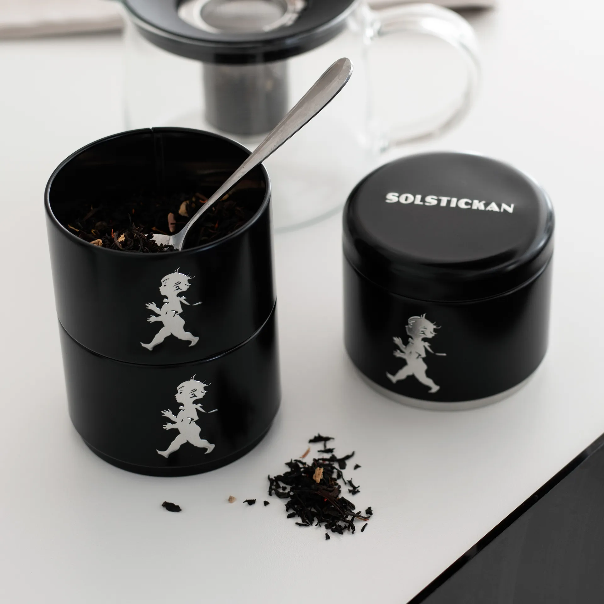 Δοχείο αποθήκευσης Solstickan τριών κομματιών 8,5 εκ, Μαύρο Solstickan Design