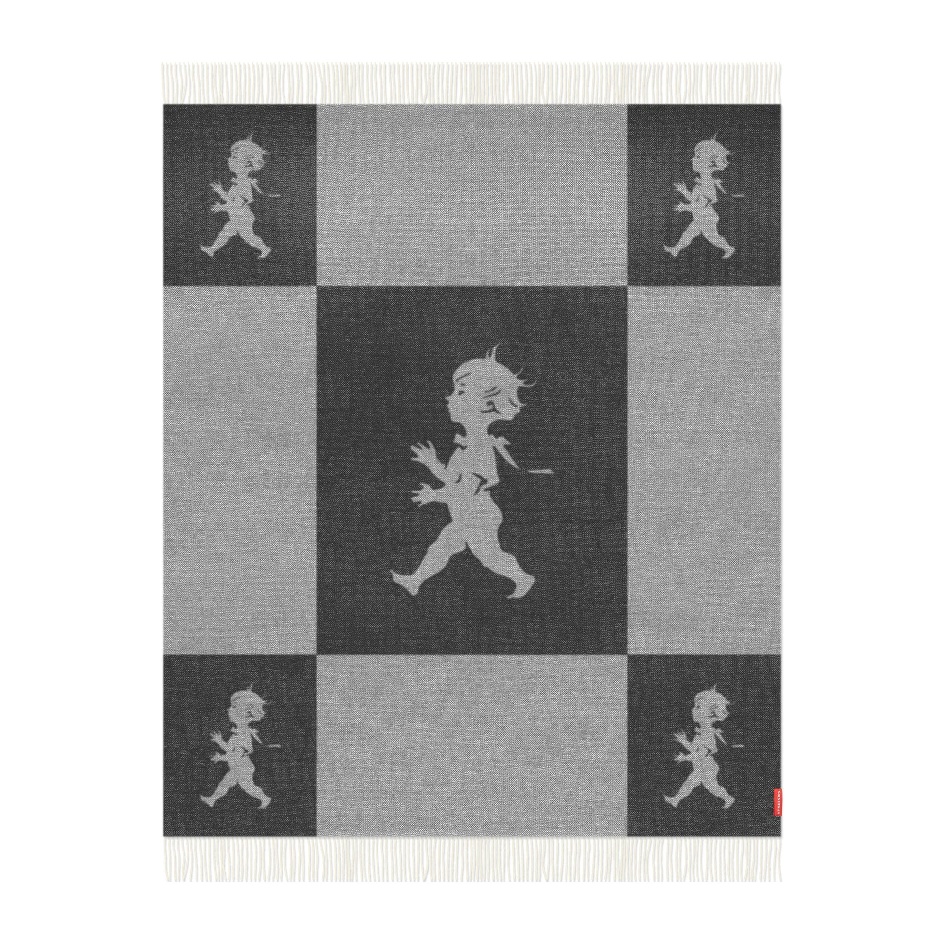 Κουβέρτα Solstickan από μαλλί merino 130x170 cm, Anthracite grey Solstickan Design