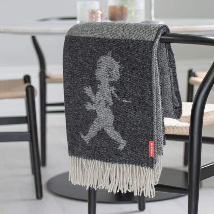 Κουβέρτα Solstickan από μαλλί merino 130x170 cm, Anthracite grey Solstickan Design