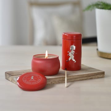 Κουτί δώρου Solstickan με αρωματικά κεριά + κουτί σπίρτων - Κόκκινο αρωματικό κερί κανέλα & πορτοκάλι - Solstickan Design