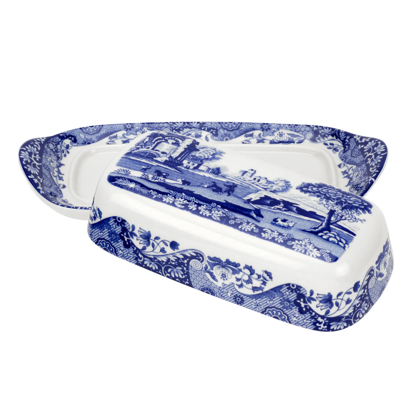 Blue Italian πιάτο βουτύρου, 20 x 10 cm / 8 x 4 ίντσες Spode