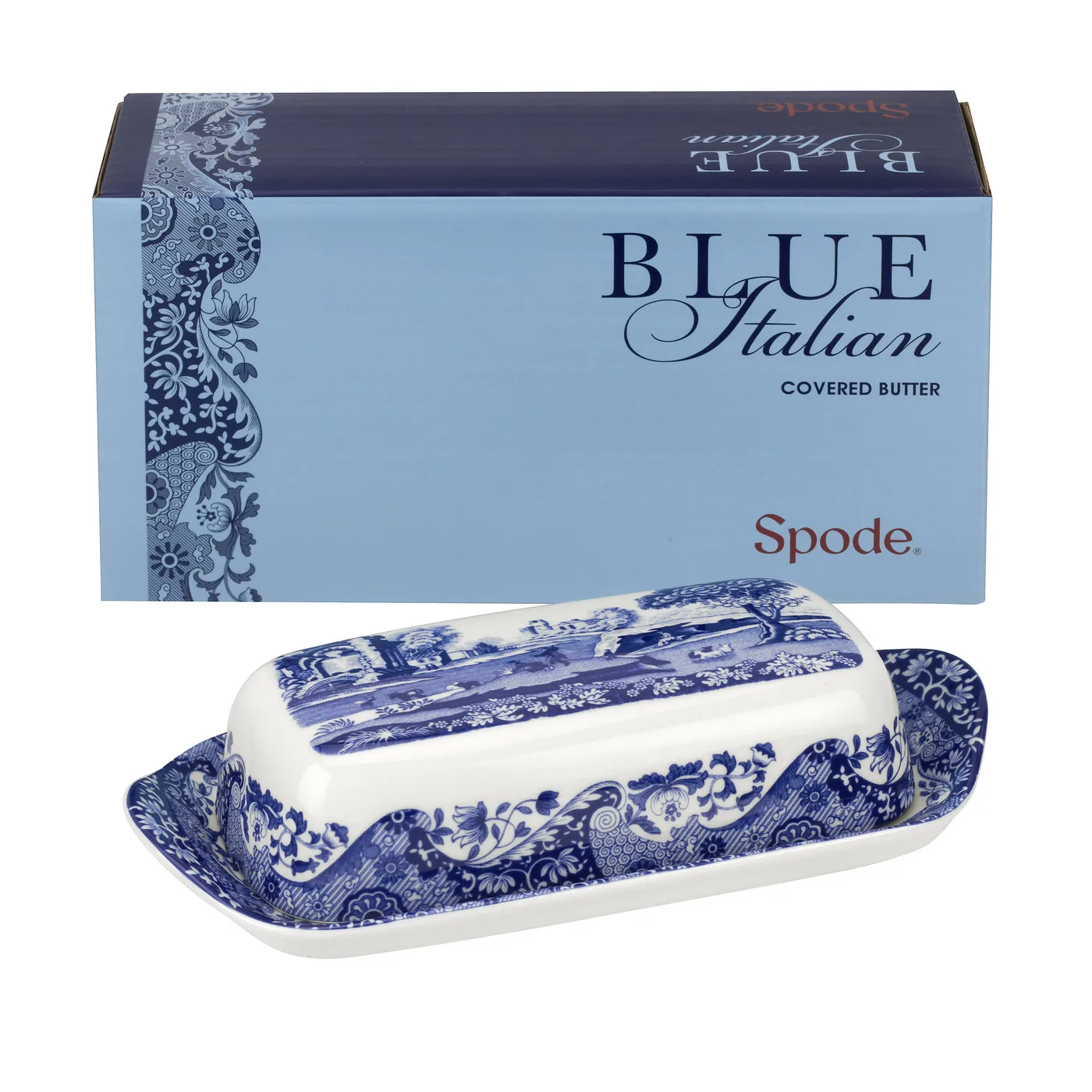 Blue Italian πιάτο βουτύρου, 20 x 10 cm / 8 x 4 ίντσες Spode