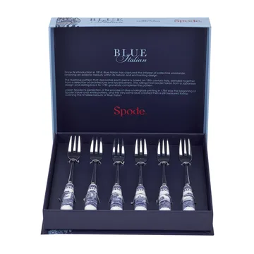 Blue Italian επιδόρπιο-πιρούνι 6-pack - Κεραμικό-ανοξείδωτος χάλυβας - Spode