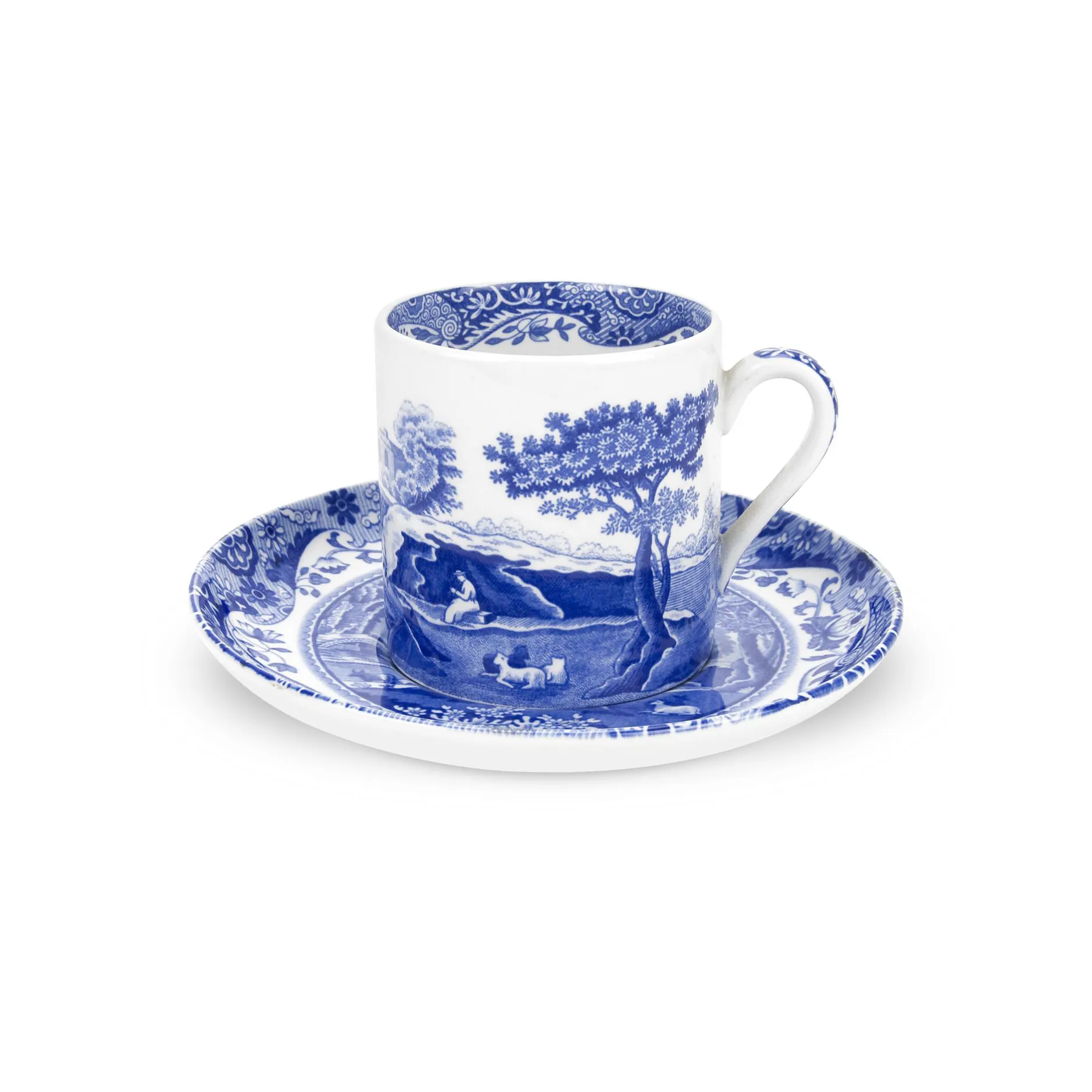 Blue Italian φλιτζάνι καφέ και πιατάκι, 9 cl / 3 oz Spode
