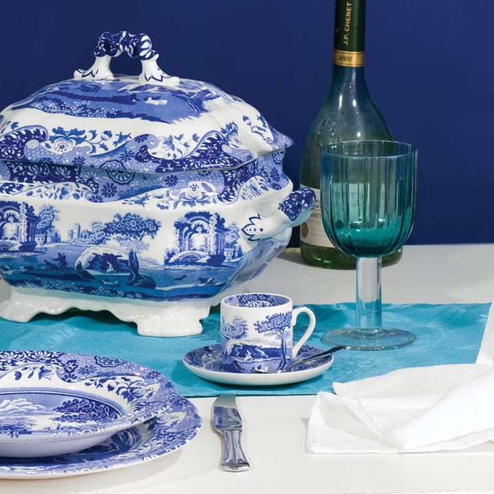 Blue Italian φλιτζάνι καφέ και πιατάκι, 9 cl / 3 oz Spode
