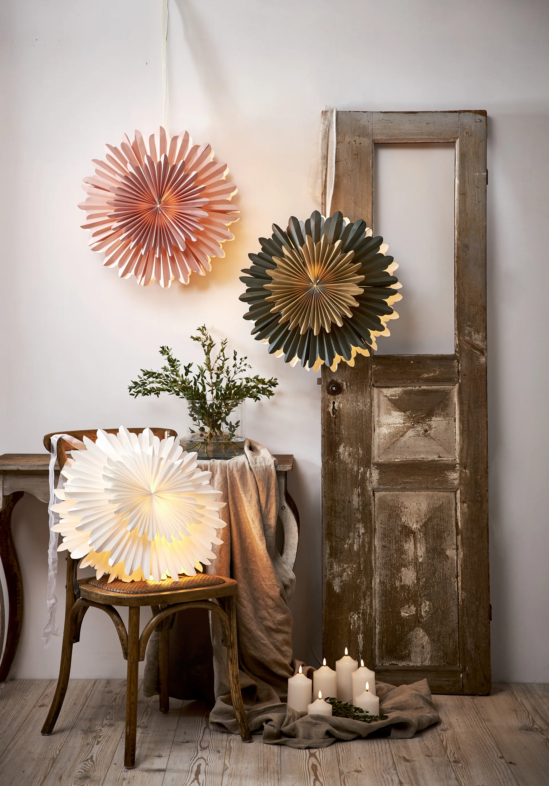 Κρυστάλλινο Χριστουγέννιάτικο Αστέρι Ø50 cm, Ροζ Star Trading