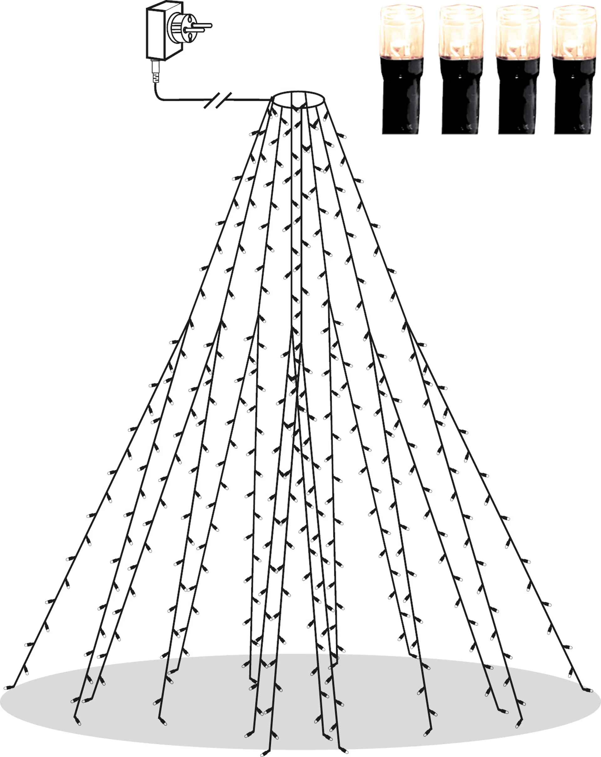 Λαμπερή αλυσίδα φωτισμού Crispy ice white, Πράσινο Star Trading