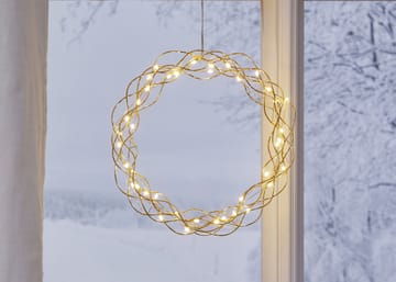 Curly στεφάνι με φώτα LED, 30 εκ - Μπρούτζινο - Star Trading