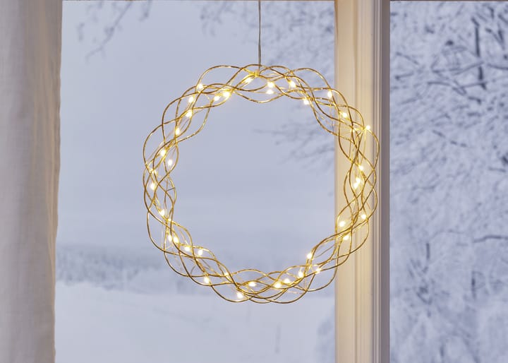 Curly στεφάνι με φώτα LED, 30 εκ, Μπρούτζινο Star Trading