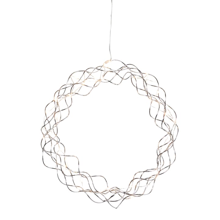 Curly στεφάνι με φώτα LED, 30 εκ - χρώμιο - Star Trading