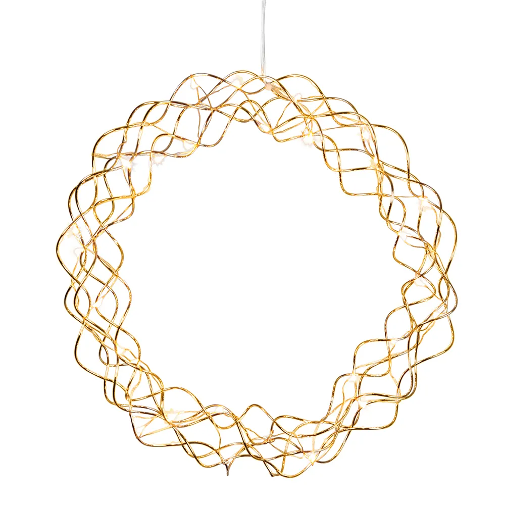 Curly στεφάνι με φώτα LED, 30 εκ, Μπρούτζινο Star Trading