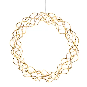 Curly στεφάνι με φώτα LED, 30 εκ - Μπρούτζινο - Star Trading