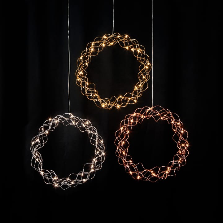 Curly στεφάνι με φώτα LED, 30 εκ, Μπρούτζινο Star Trading