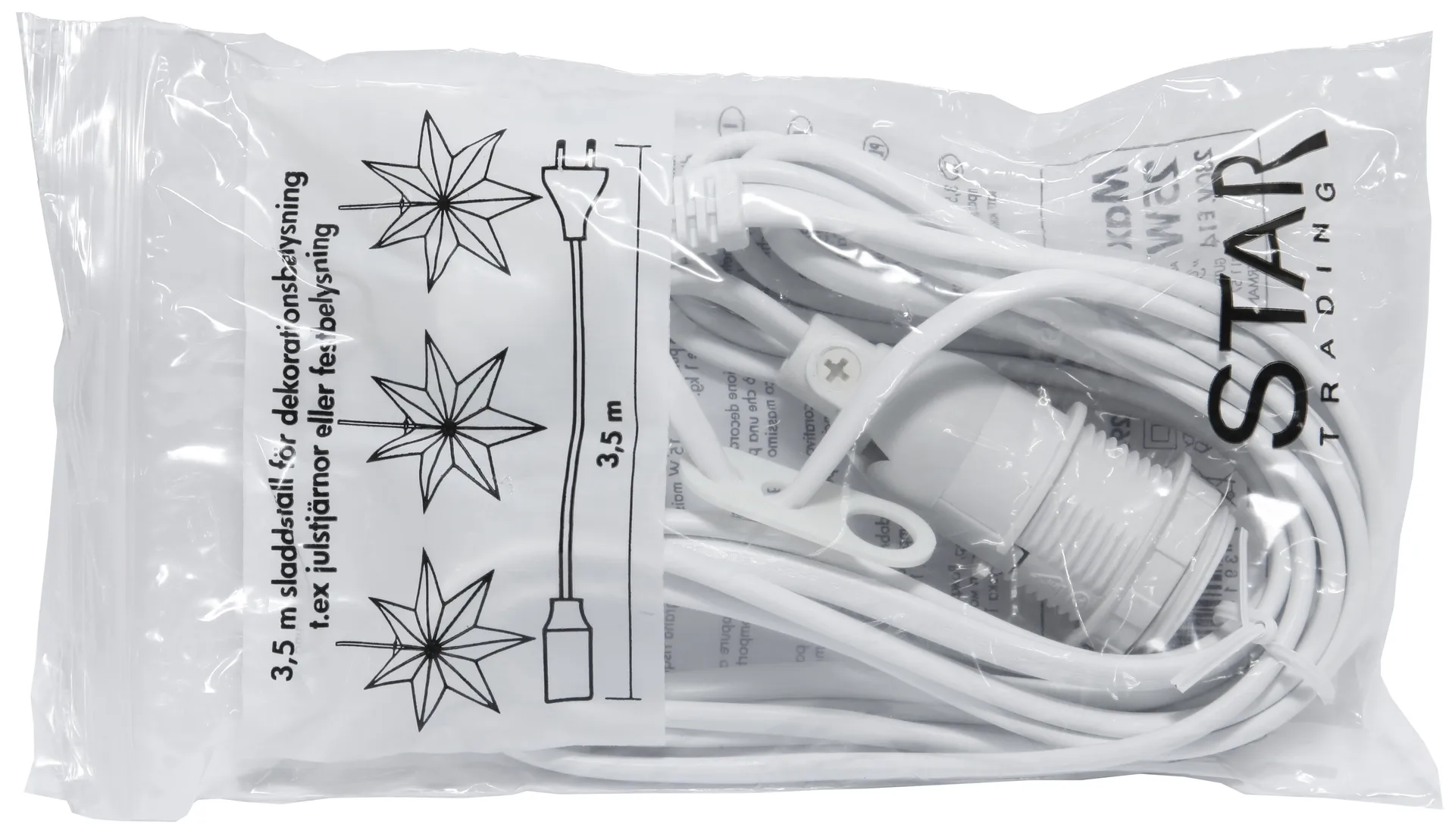 Βάση καλωδίου E14 3,5 m, άσπρο Star Trading