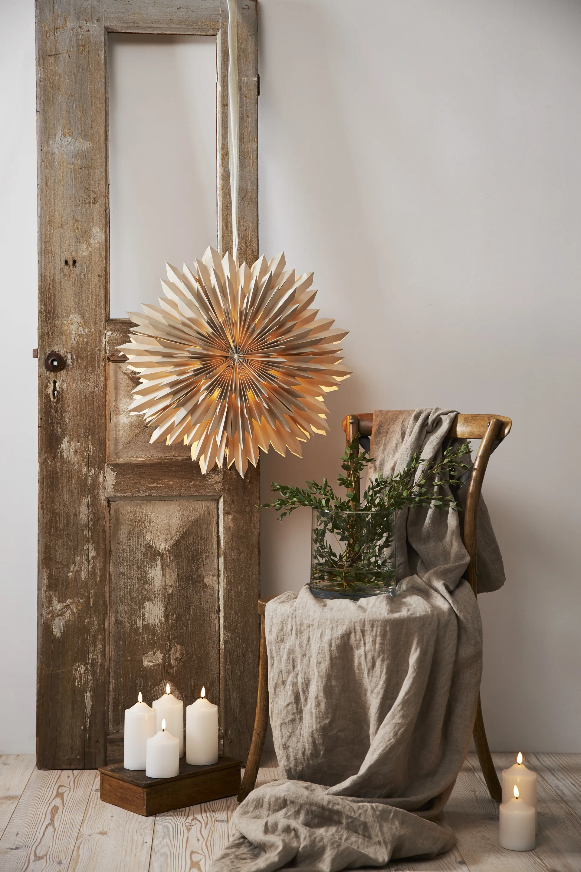 Ice αστέρι της έλευσης Ø50 εκ, Beige Star Trading