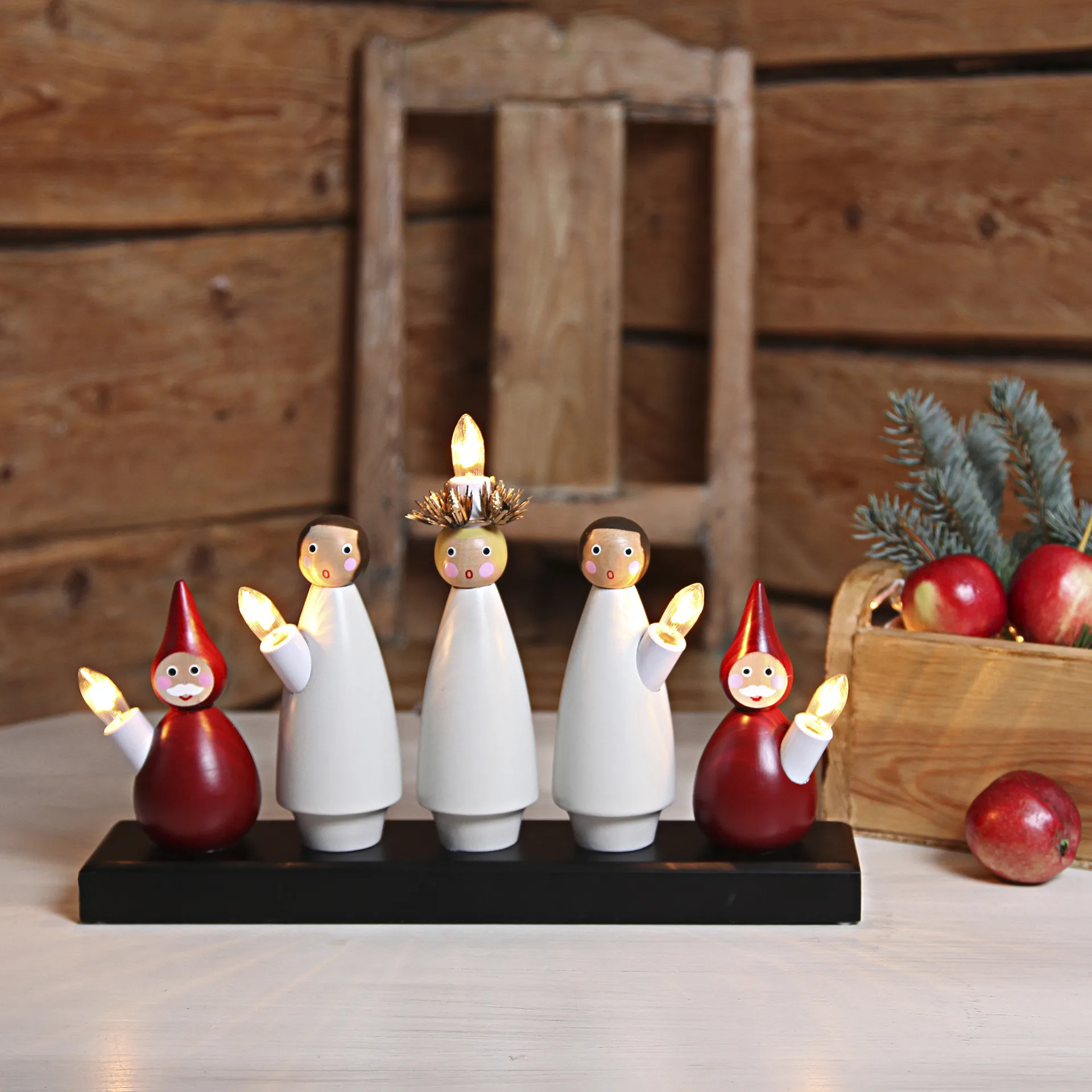 Lucia Choir αψίδα κεριών, Άσπρο-κόκκινο Star Trading