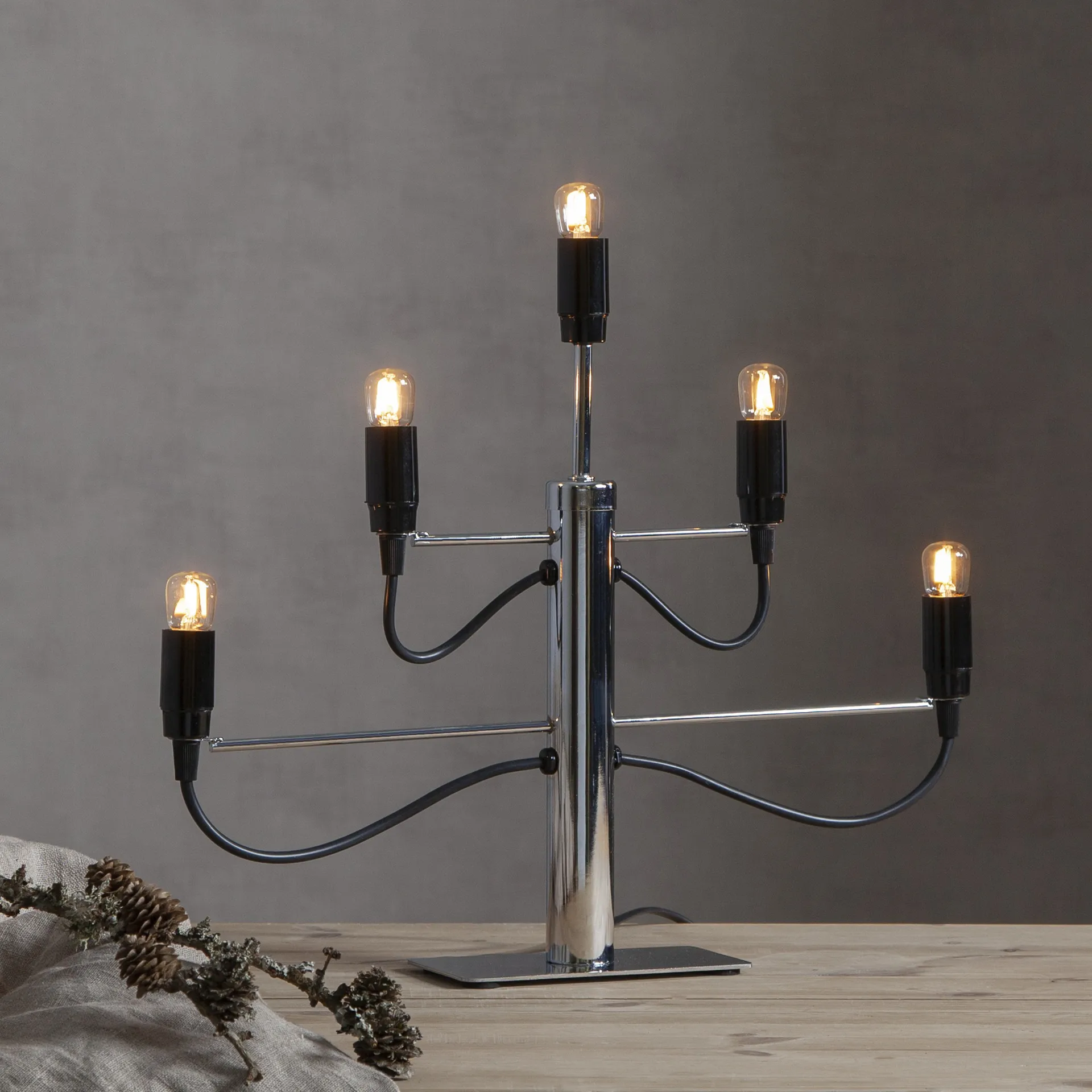 Milano 5 κηροπήγιο 46 cm συσκευασία 2 τεμαχίων - Χρώμιο Star Trading