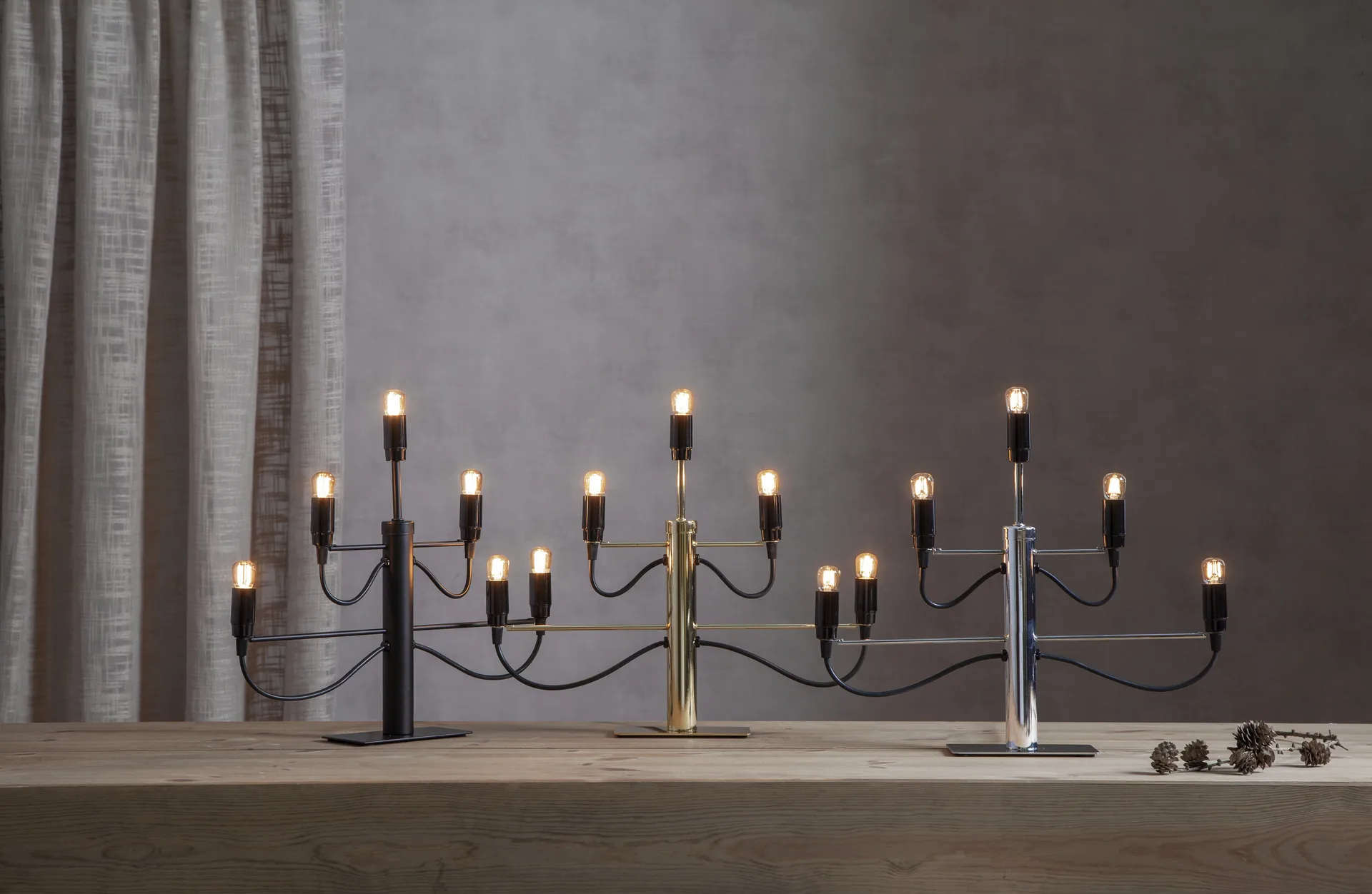 Milano 5 κηροπήγιο 46εκ., Χρώμιο Star Trading