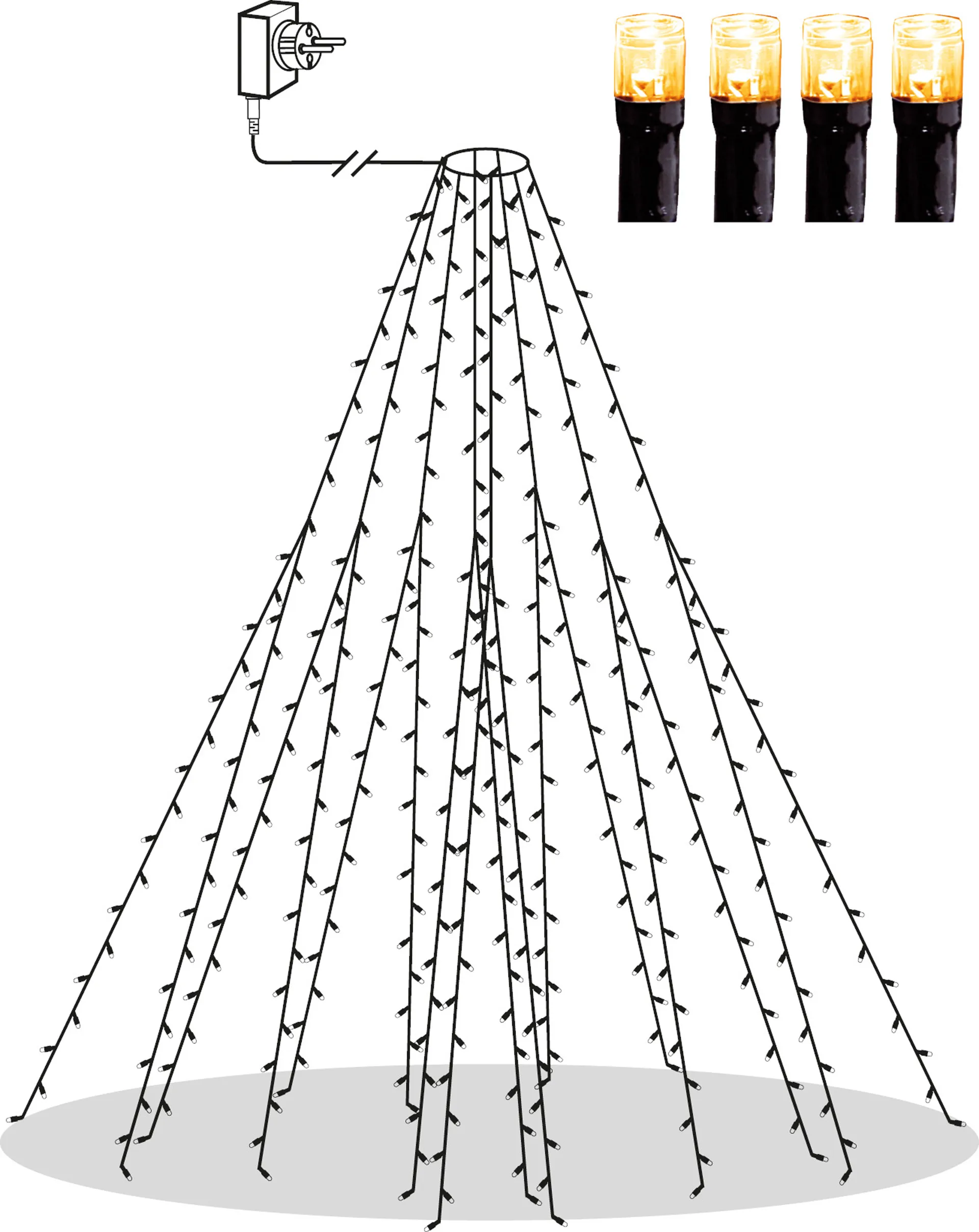 Χριστουγεννιάτικα Λαμπάκια ζεστό λευκό, Πράσινο Star Trading