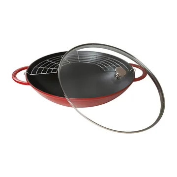 Γουόκ με γυάλινο καπάκι Ø37 cm 0,7 l - Κόκκινο - STAUB