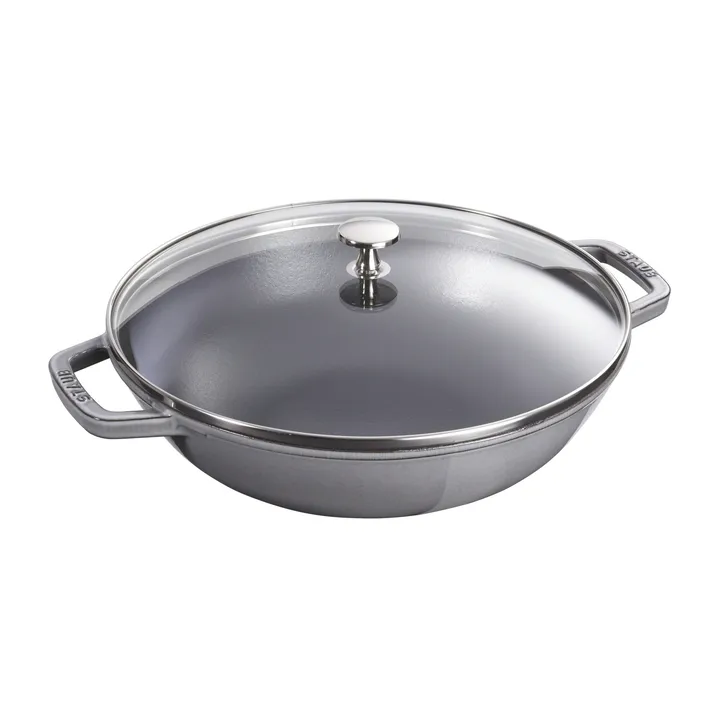 Γουόκ με γυάλινο καπάκι Ø37 cm 0,7 l - γκρι - STAUB
