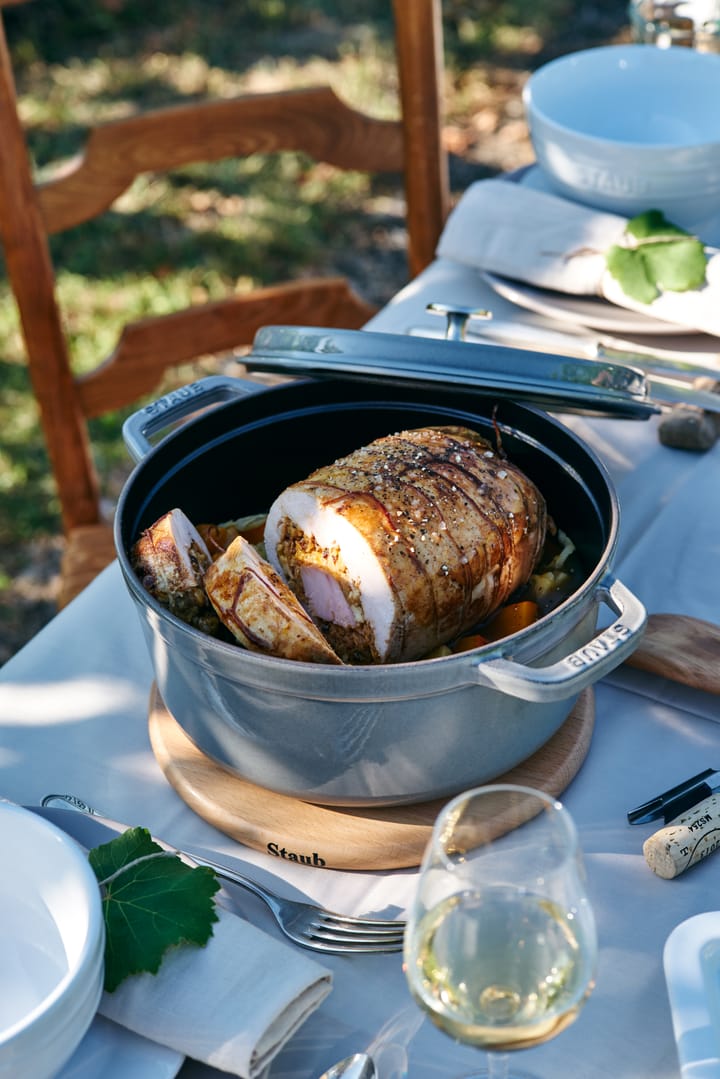 Staub στρογγυλή γάστρα 3.8 l, γκρι STAUB