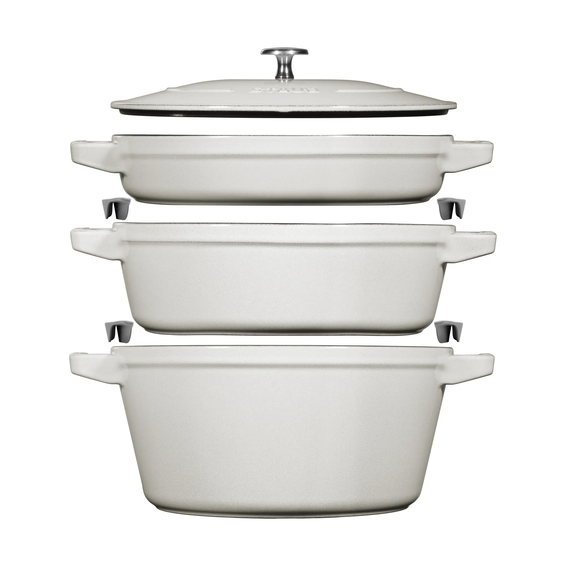 Staub Σετ κατσαρόλα και κατσαρόλες στοιβαζόμενα 5 τεμάχια, White truffle STAUB