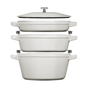 Staub Σετ κατσαρόλα και κατσαρόλες στοιβαζόμενα 5 τεμάχια - White truffle - STAUB