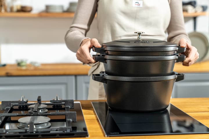 Staub Σετ κατσαρόλα και κατσαρόλες στοιβαζόμενα 5 τεμάχια, Μάυρο STAUB