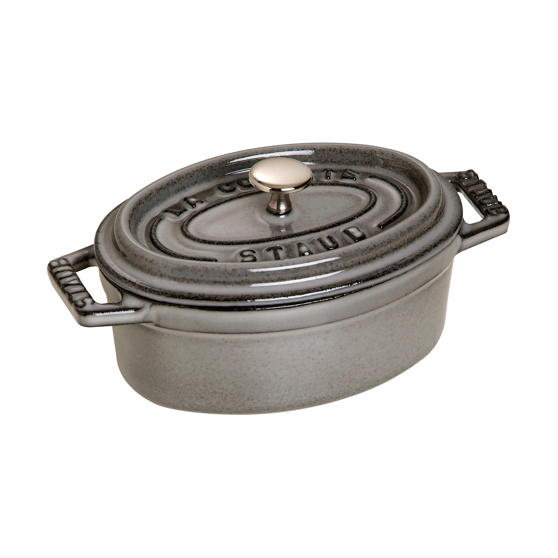 Staub La Cocotte οβάλ μίνι κατσαρόλα χυτοσίδηρος 0,25 L, Γραφίτης γκρι STAUB