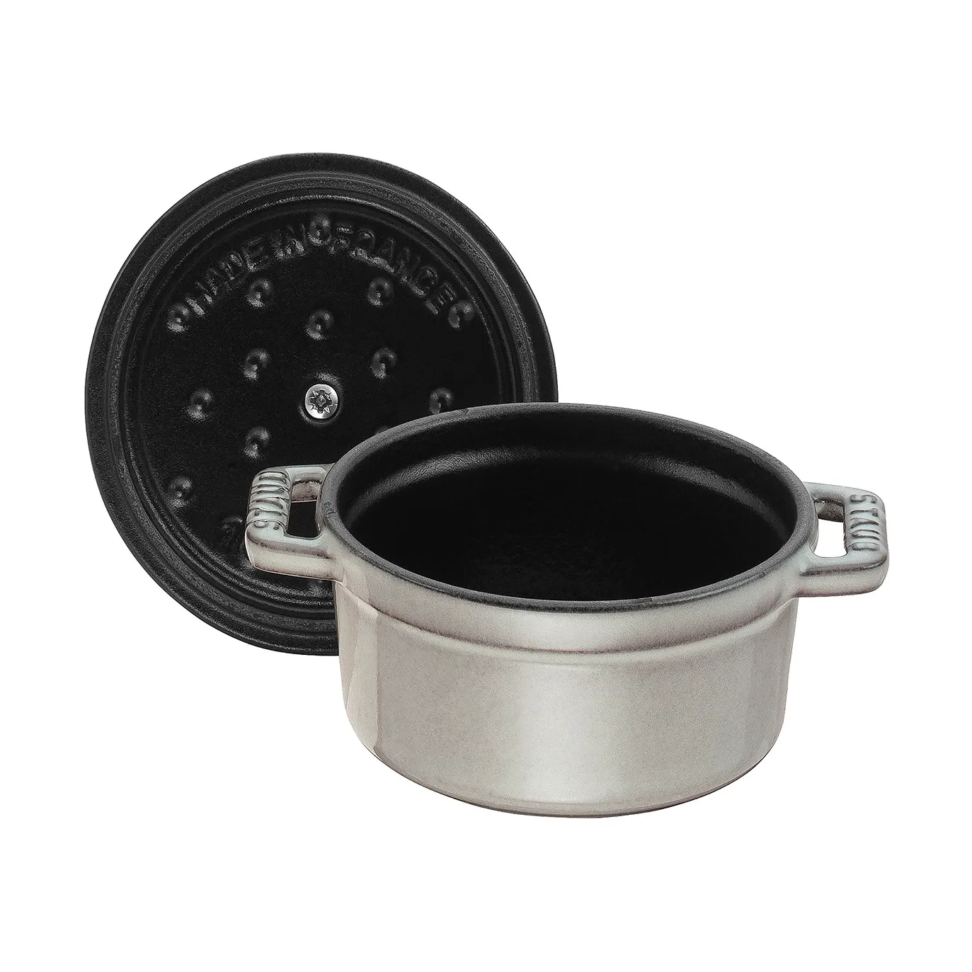 Staub La Cocotte στρογγυλή κατσαρόλα χυτοσίδηρου 0,4 L, Γραφίτης γκρι STAUB