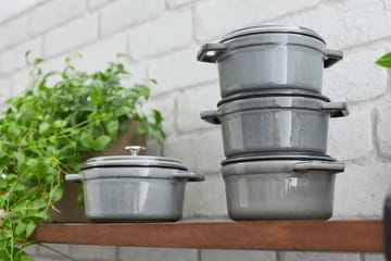 Staub La Cocotte στρογγυλή κατσαρόλα χυτοσίδηρου 0,8 L - Γραφίτης γκρι - STAUB