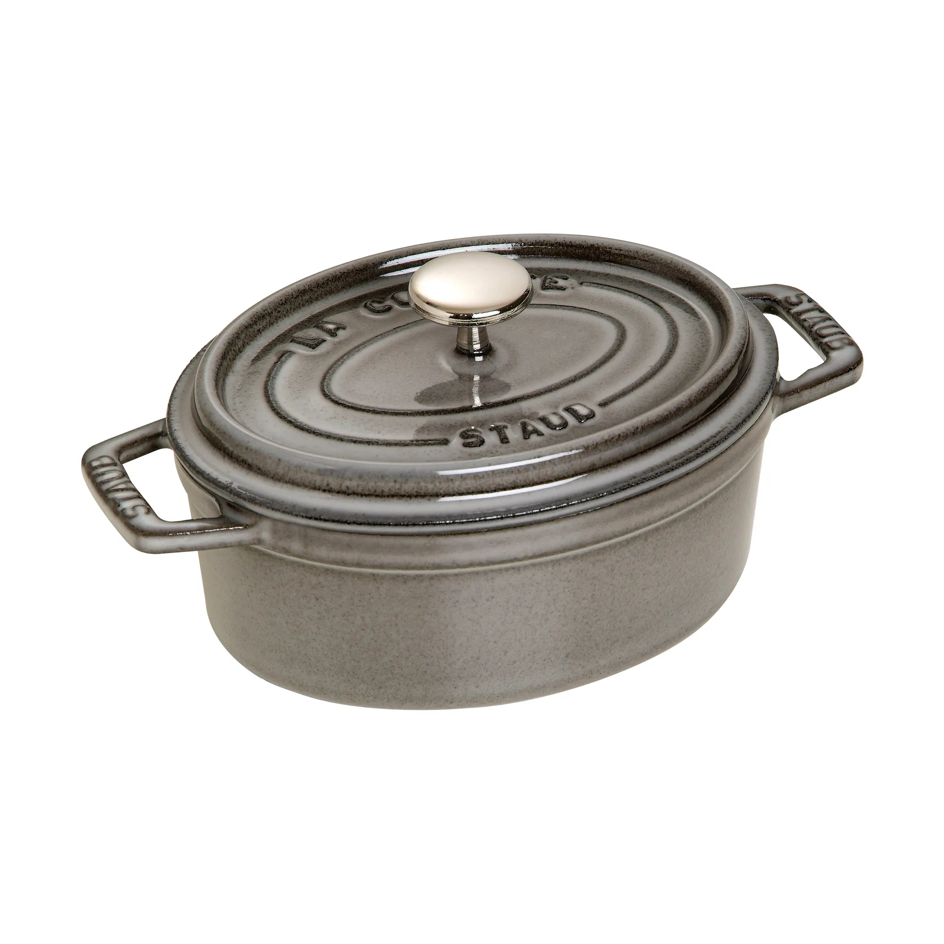 Staub La Cocotte οβάλ κατσαρόλα μαντέμι 1 L., Γραφίτης γκρι STAUB