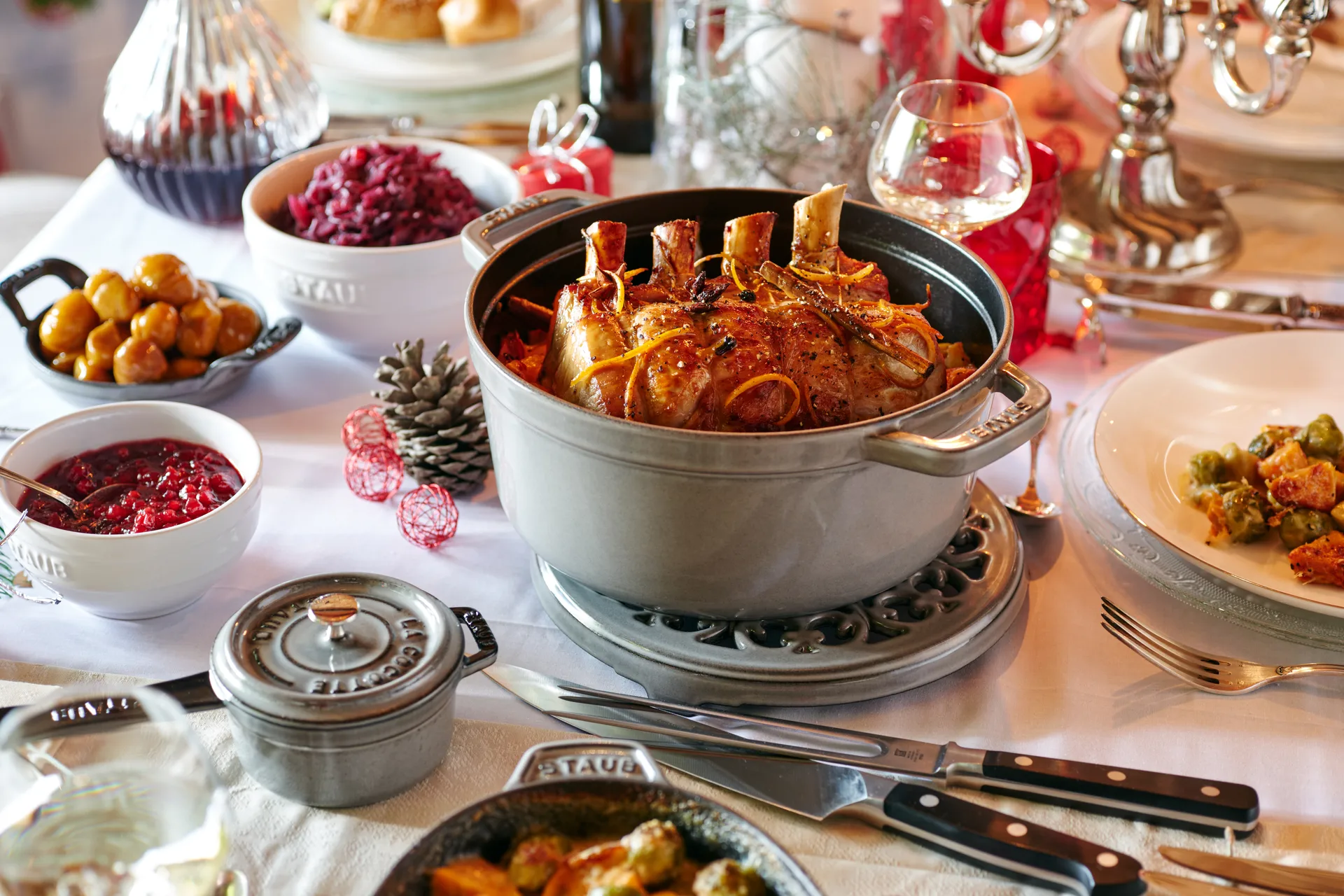 Staub La Cocotte στρογγυλή κατσαρόλα μαντεμένια 12,6 L, Γραφίτης γκρι STAUB