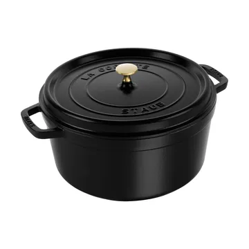 Staub La Cocotte στρογγυλή κατσαρόλα μαντεμένια 12,6 L - Μάυρο - STAUB