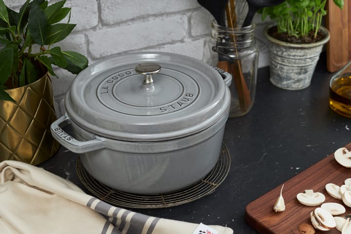 Staub La Cocotte στρογγυλή κατσαρόλα μαντεμένια 2,2 L, Γραφίτης γκρι STAUB