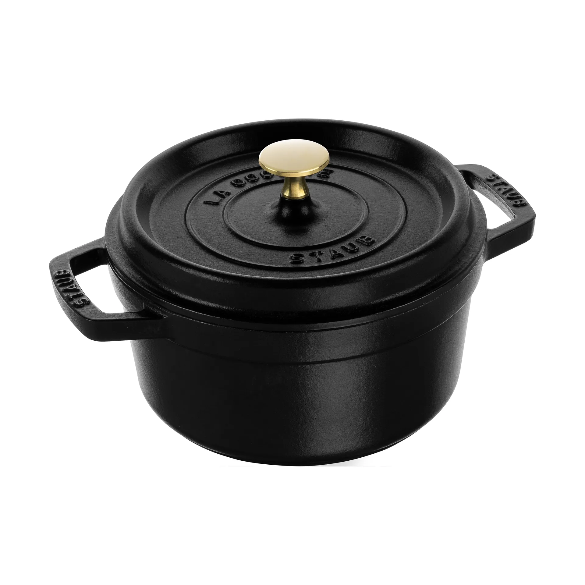 Staub La Cocotte στρογγυλή κατσαρόλα μαντεμένια 2,2 L, Μάυρο STAUB