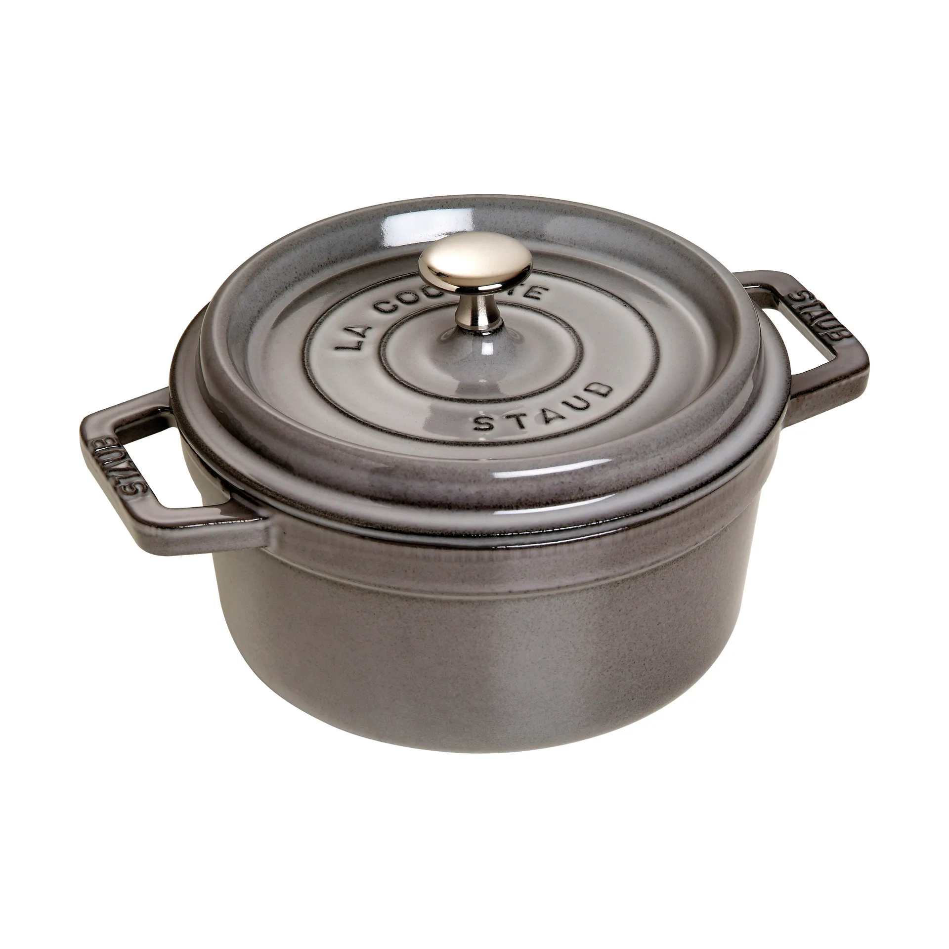 Staub La Cocotte στρογγυλή κατσαρόλα μαντεμένια 2,6 L, Γραφίτης γκρι STAUB