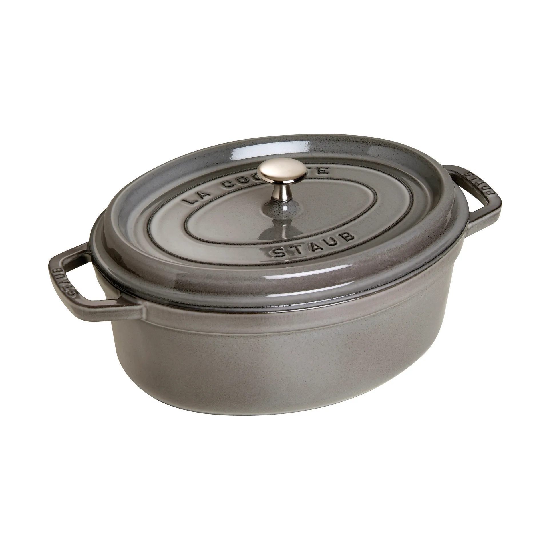 Staub La Cocotte οβάλ κατσαρόλα μαντεμένια 3,2 L, Γραφίτης γκρι STAUB