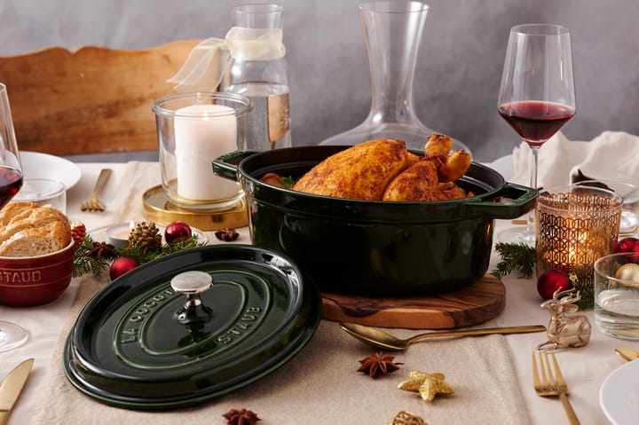 Staub La Cocotte οβάλ κατσαρόλα μαντεμένια 4,2 L, Πράσινο βασιλικόυ STAUB
