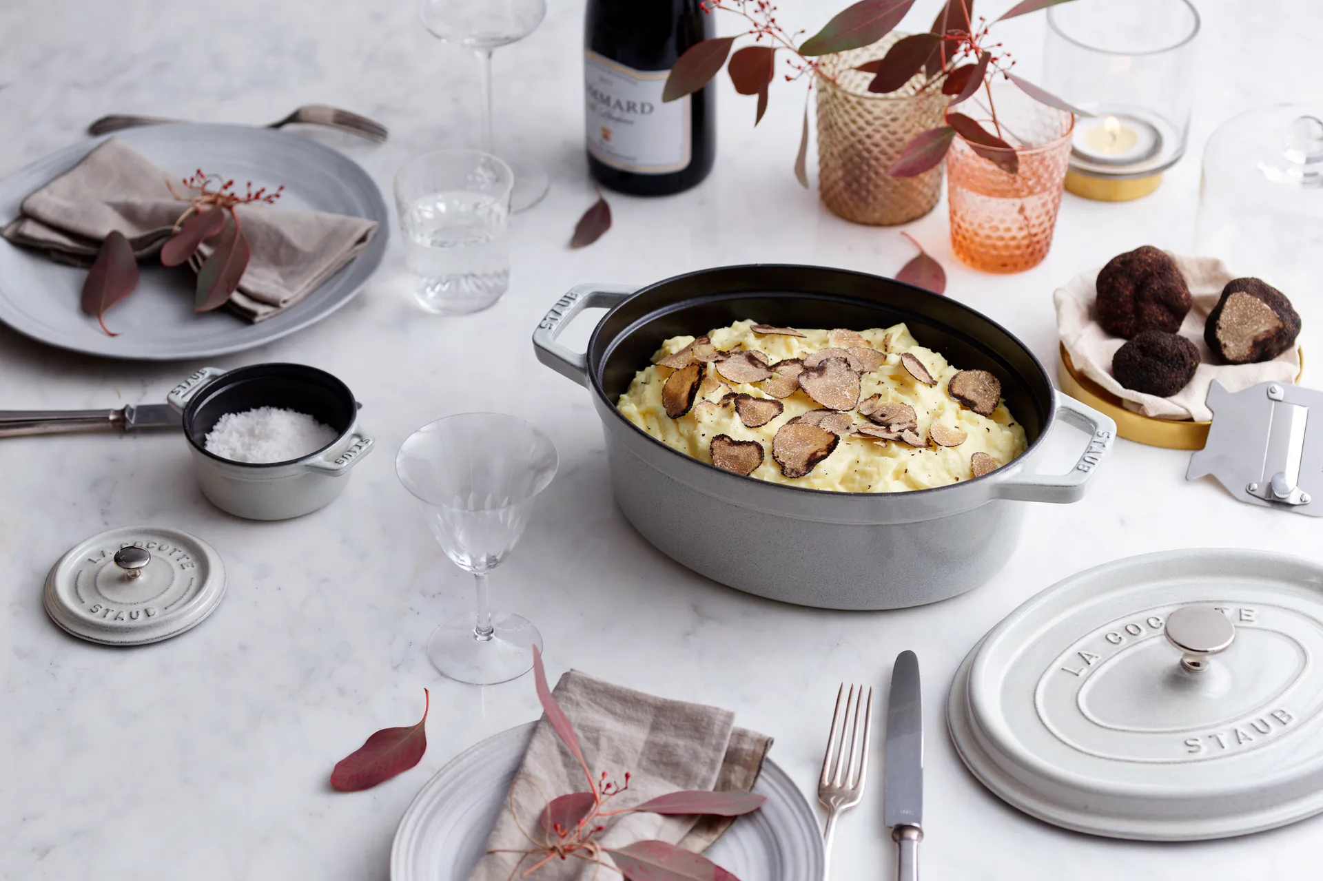 Staub La Cocotte οβάλ κατσαρόλα μαντεμένια 6,7 L, White truffle STAUB