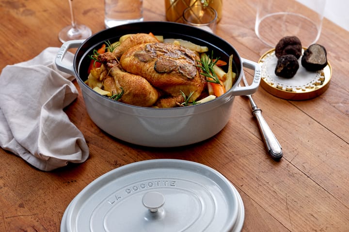 Staub La Cocotte οβάλ κατσαρόλα μαντεμένια 6,7 L, White truffle STAUB