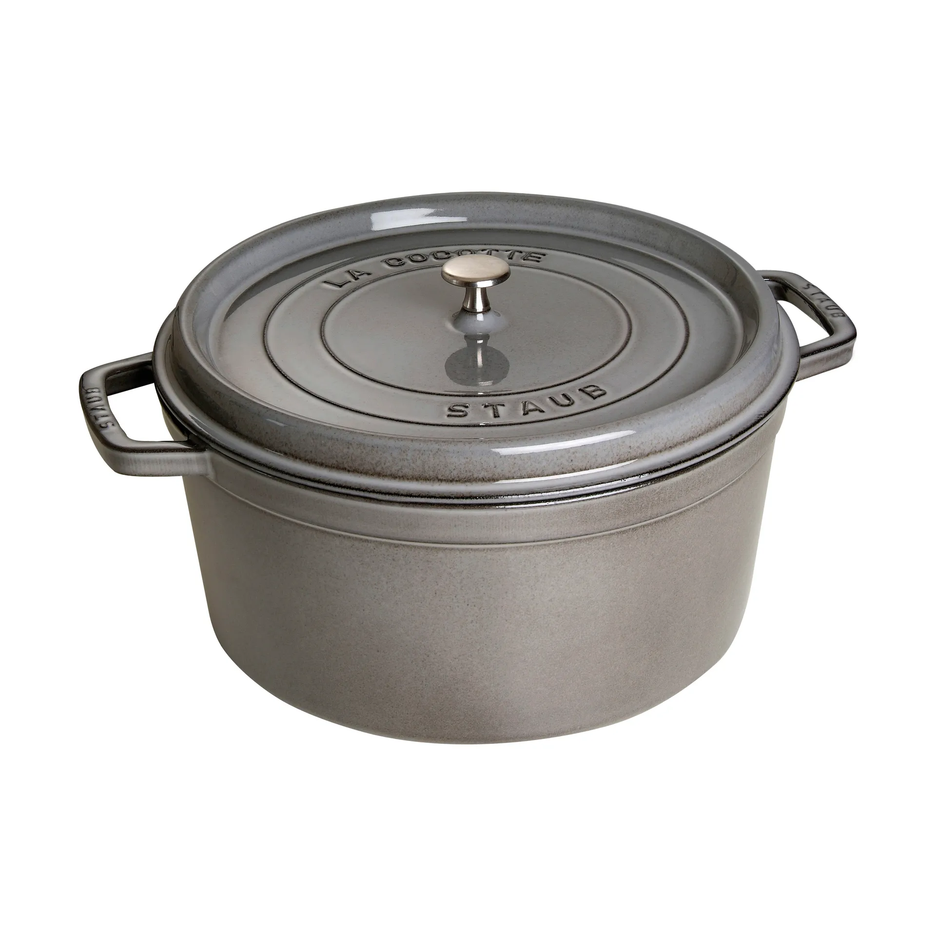 Staub La Cocotte στρογγυλή κατσαρόλα μαντεμένια 8,4 L, Γραφίτης γκρι STAUB