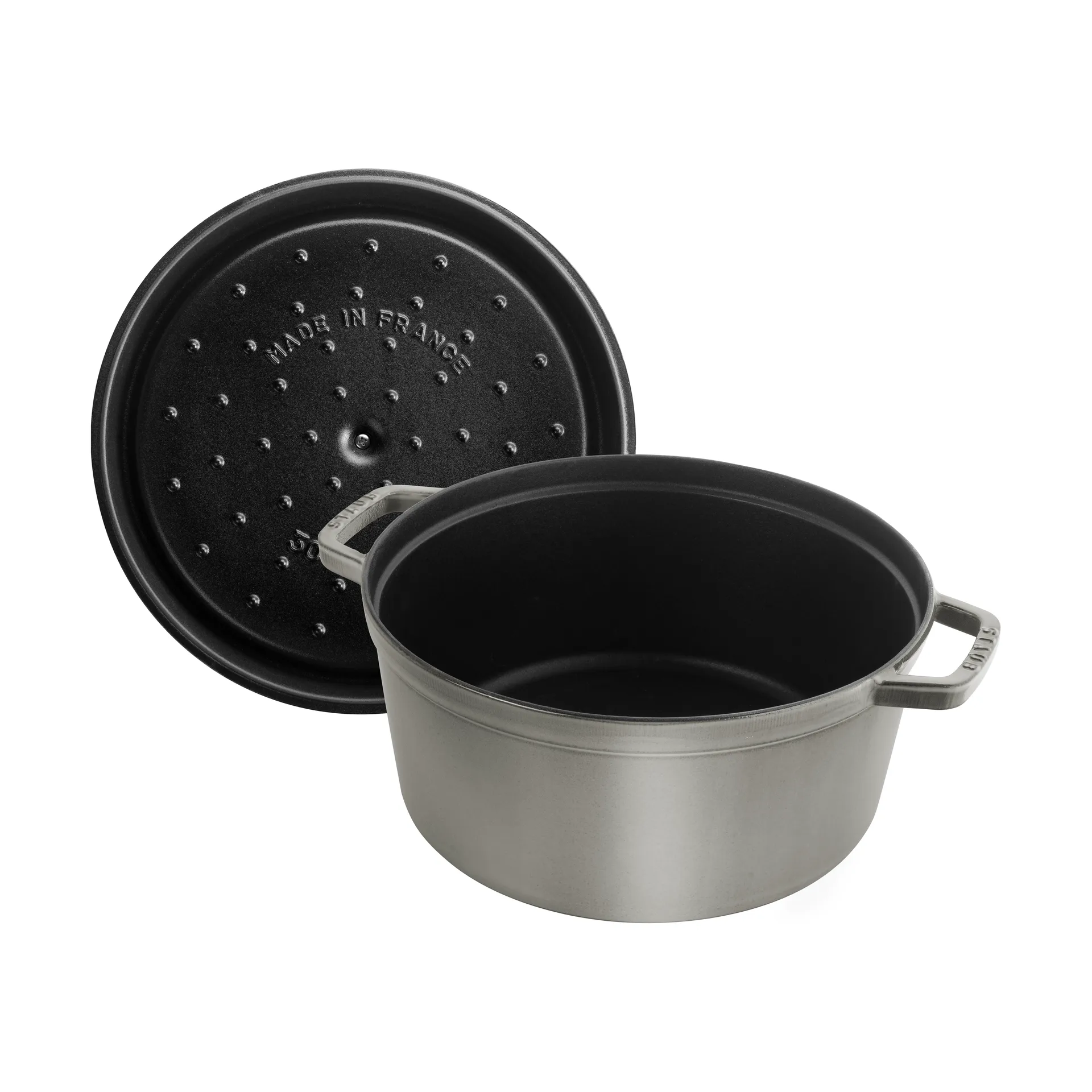 Staub La Cocotte στρογγυλή κατσαρόλα μαντεμένια 8,4 L, Γραφίτης γκρι STAUB