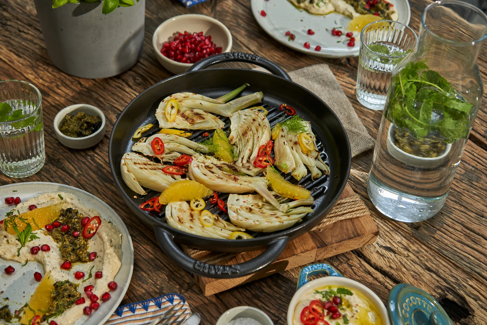 Staub Pure γκριλ τηγάνι χυτοσίδηρο στρογγυλό μαύρο, Ø26 εκ. STAUB