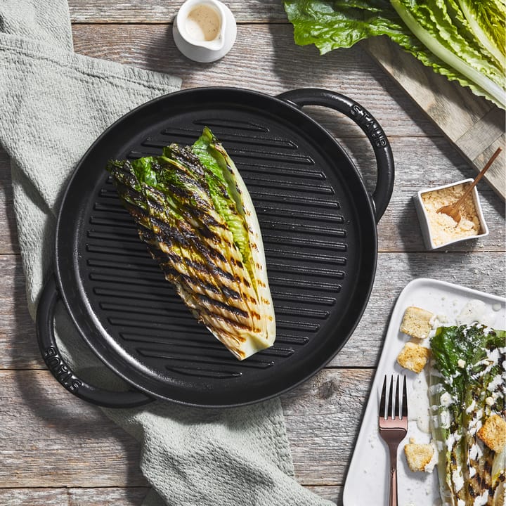 Staub Pure γκριλ τηγάνι χυτοσίδηρο στρογγυλό μαύρο, Ø30 εκ. STAUB