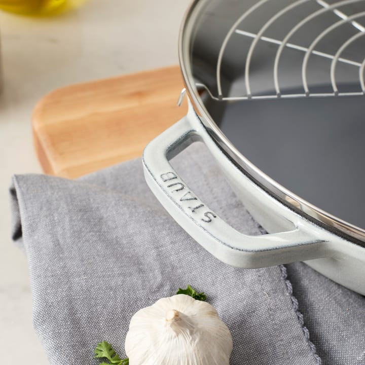Staub wok τηγάνι μαντεμένιο με γυάλινο καπάκι Ø30 εκ., White truffle STAUB