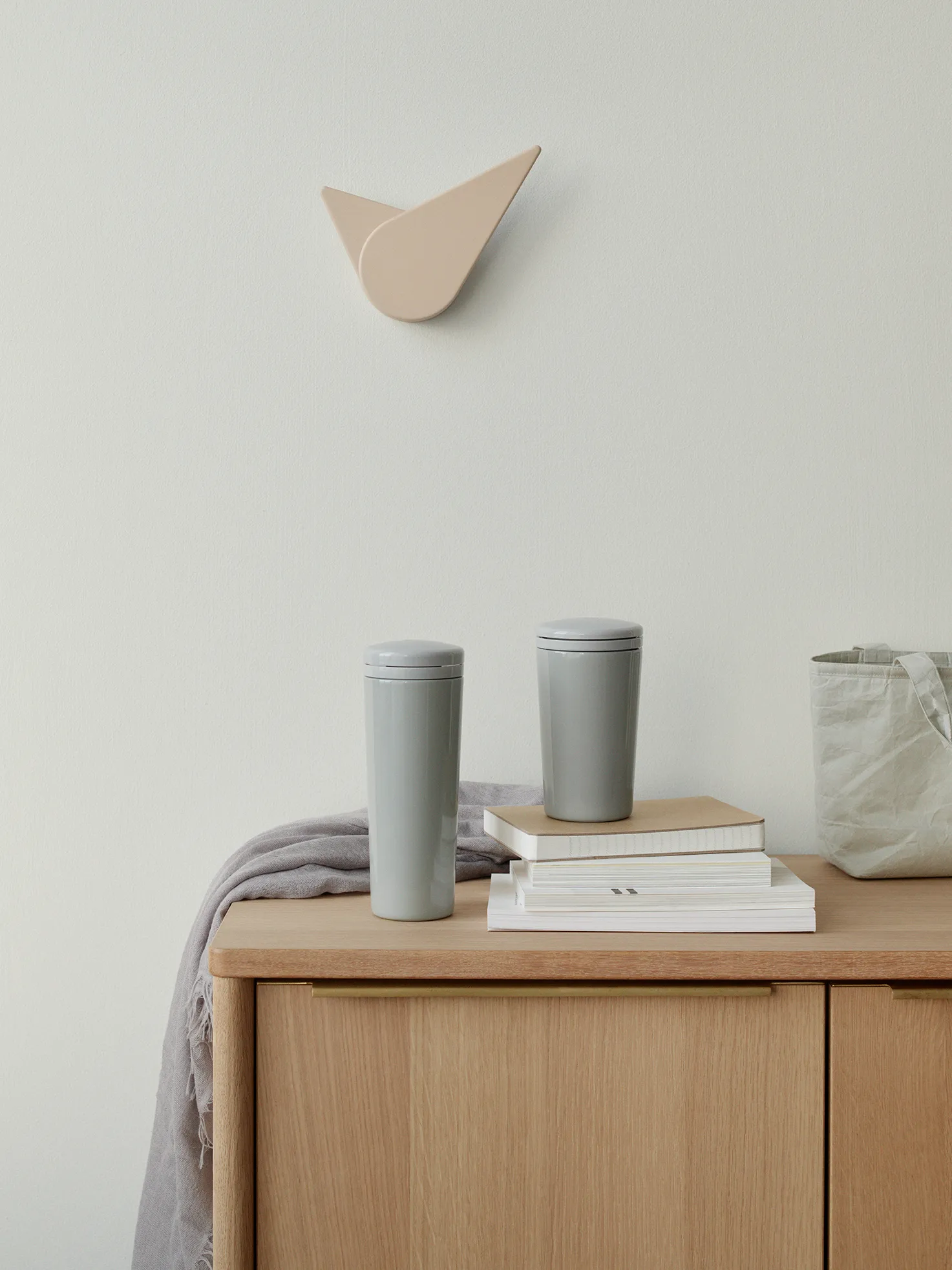 Birdie ρολόι τοίχου 19.5 cm, Πούδρα Stelton