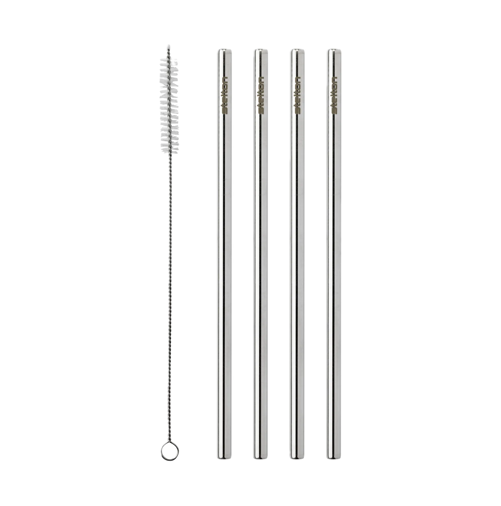 Stelton επαναχρησιμοποιήσιμα καλαμάκια 4-pack, Steel Stelton