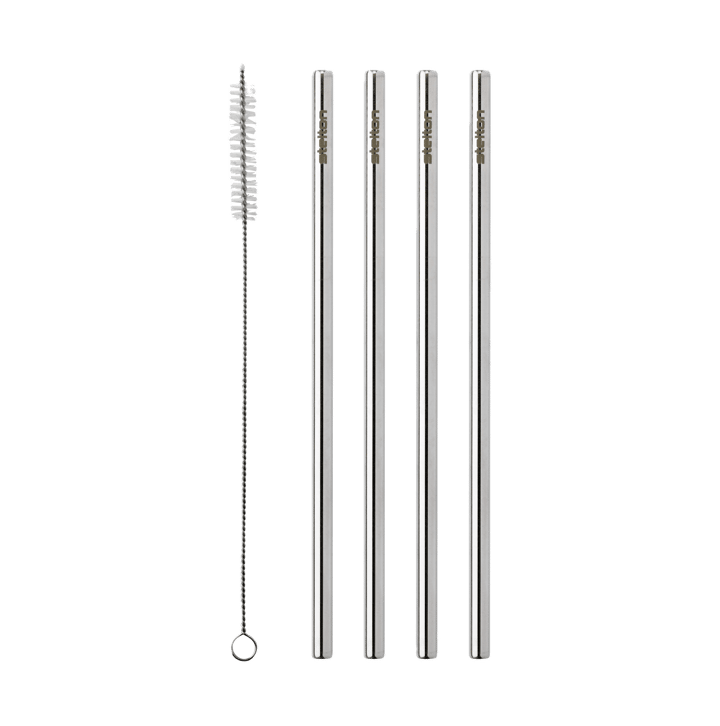 Stelton επαναχρησιμοποιήσιμα καλαμάκια 4-pack - Steel - Stelton